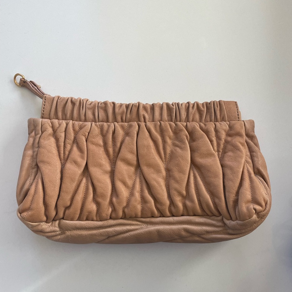 Miu Miu Nude Matelasse Medium Pouch